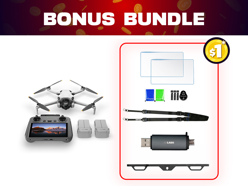 DJI Mini 4 Pro Fly More Combo + $1 Bonus Bundle (Refurbished)